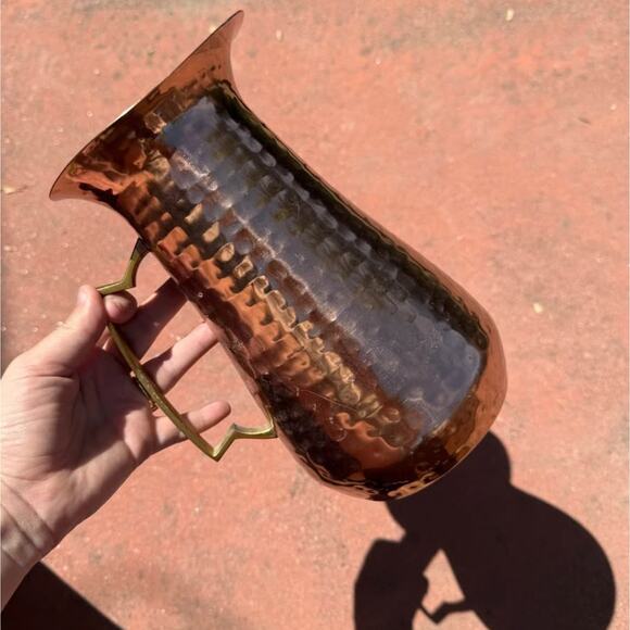 Pier 1 hammered copper metalware pitcher - Picture 2 of 5